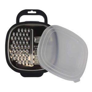 Razatoare multifunctionala Fackelmann Sybaris cu recipient 25x19x6 cm alb si gri