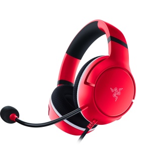 Razer Kaira X - Casti de gaming cu fir pentru Xbox Series X|S (driver TriForce de 50 mm, microfon cardioid HyperClear, comenzi incorporate, compatibilitate multiplatforma) rosu