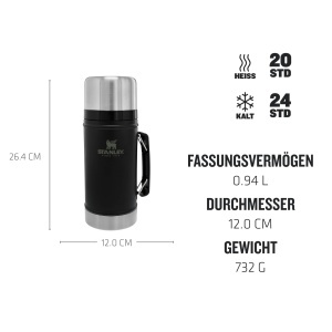 Recipient alimentar Stanley 1913, 940 ml, inox, negru mat - Img 2