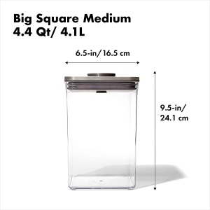 Recipient OXO POP, 4,2 L, transparent, cu capac din otel inoxidabil - Img 2