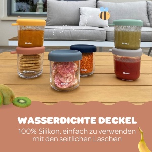 Recipient sticla pentru hrana bebelusi Beaba - 6 buc - 250 ml - design colorat - Img 3