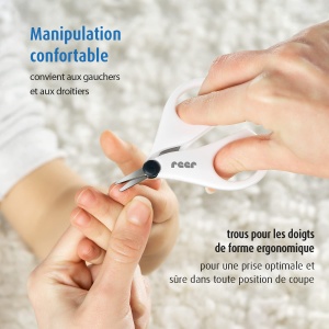 Reer BabyCare Set ingrijire unghii pentru bebelusi foarfece si unghiera alb - Img 3