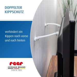 Reer Protectie TV Anti-Rasturnare Alb Distanta Reglabila 5-18 cm - Img 4