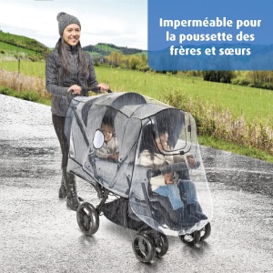 Reer RainCover Duo Protectie Ploaie Carucior Frati si Gemeni PVC-Free - Img 2