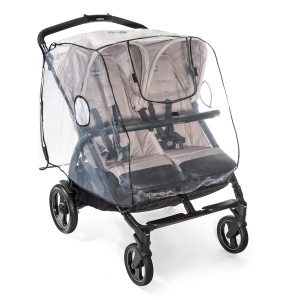 Reer RainCover Twin Husa de Ploaie pentru Carucioare Gemeni cu Fereastra Mare si Ventilatie