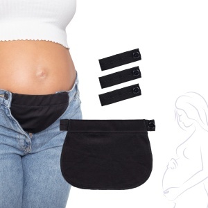 Reer Set Extensie Pantaloni Sarcina Negru Material Elastic