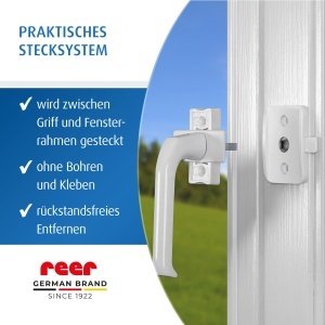 Reer WinLock Protectie pentru ferestre si usi balcon montaj fara gauri alb - Img 4