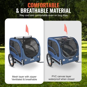 Remorca pentru animale VEVOR DT815 albastru-negru pliabila 45 kg capacitate - Img 4