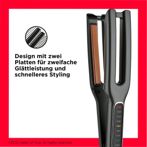 Revlon Double Straight (design cu placi duble, tehnologie avansata cupru-ceramica, afisaj LED, sistem inteligent de stocare a temperaturii, 10 setari de temperatura de pana la 235 deg C) RVST2204E - Img 2