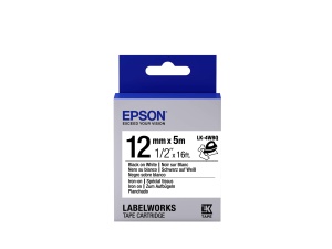Ribona Epson LK-4WBQ, albnegru, 12mm x 5m