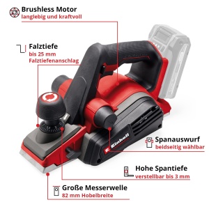 Rindea electrica Einhell TP-PL 183 Li BL Solo 18V Brushless 82mm - Img 3