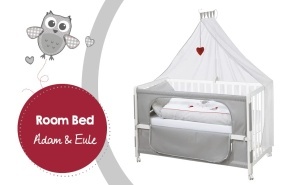 Roba Beistellbett Adam Eule 60x120 cm - Pat pentru bebelusi cu inaltime ajustabila, mobil - Img 3