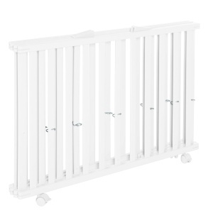 Roba Laufgitter 75x100 cm Alb Pliabil Mobil cu Role - Img 4