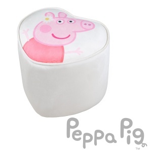 roba Pouf Coeur en Velours pour Chambre Enfant Peppa Pig - Tabouret Solide et Doux - Assise Stable des 18 Mois - Facile a Nettoyer - Beige Motif Truie - Img 7