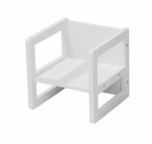 roba Scaun pentru copii in stil casa de tara - Scaun si scaun reversibil cu 3 inaltimi de sezut - Scaun multifunctional pentru copii - Lemn alb