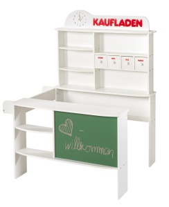 Roba Shop incl accesorii magazin lemn alb cu 4 sertare ceas tabla tejghea si tejghea laterala - Img 5