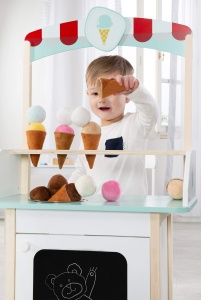 Roba Stand de Inghetata cu Accesorii, 9 Piese, Alb si Albastru Pastel - Img 4