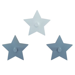 Roba Wandhaken Little Stars Set 3 bucati cu design stele grialb pentru camera copiilor