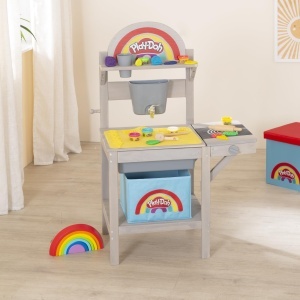 Roba x Play-Doh Matschkuche din lemn FSC, 100 cm, cu 3D Creativmatte si 6 cutii de plastilina - Img 12