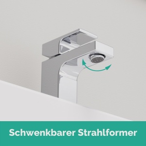 Robinet baie hansgrohe Vernis Shape, crom, economisire apa, inaltime 95 mm - Img 3