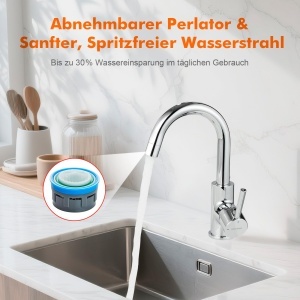 Robinet de baie GRIFEMA G1002, inaltime 180 mm, cromat, rotire 360 grade - Img 4