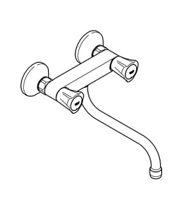 Robinet de bucatarie GROHE Costa, montare pe perete, crom, 360 rotire - Img 3