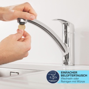 Robinet de bucatarie GROHE StartGo, crom, cu 140 rotire, montare usoara - Img 7