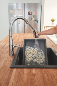 Robinet de bucatarie GROHE Zedra, crom, cu dus retractabil si 3 tipuri de jeturi - Img 5