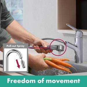 Robinet de bucatarie hansgrohe Focus M42, crom, cu dus retractabil, 150 mm - Img 3