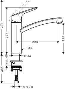 Robinet de bucatarie hansgrohe Logis M31, crom, inaltime 160 mm, rotire 360 - Img 2