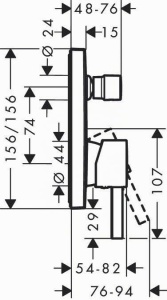 Robinet de cada hansgrohe Finoris, 2 functii, Negru mat - Img 3