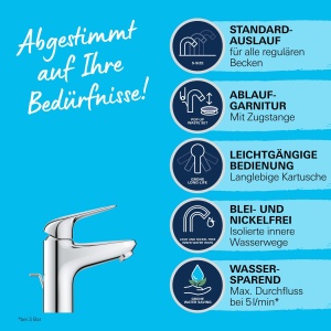 Robinet pentru chiuveta GROHE Swift, crom, 16 cm, economisire apa - Img 3