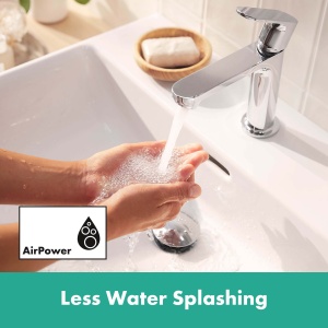 Robinet pentru chiuveta hansgrohe Rebris S, crom, cu sistem EcoSmart, 109 mm - Img 2