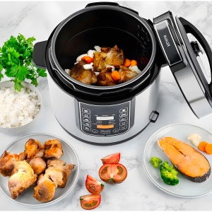 Robot de bucatarie multifunctional Avilia cu 20 de programe - multicooker 5 l, afisaj LED, control digital, ideal pentru iaurt, orez, terci si alte alimente, otel inoxidabil, 930 W + lingura gratuita - Img 8