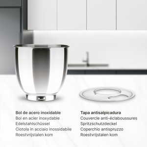Robot de bucatarie profesional Ufesa Genius 5 in 1, 1200W, 5L, robot de bucatarie multifunctional, bol din otel inoxidabil, 6 viteze + turbo, 3 accesorii incluse, fara BPA - Img 6