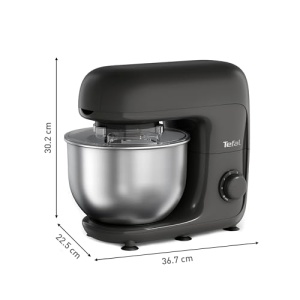 Robot de bucatarie Tefal Bake Essential Coal 4-in-1, set de coacere + masina de tocat carne, 800 W, 6 viteze si functie de impuls, bol din otel inoxidabil, capacitate de 4,8 litri, negru, QB161H38 - Img 10