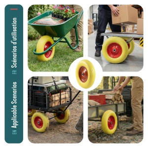 Roda pentru carucior VOUNOT 4.804.00-8, Pannensicher, Galben, 210 kg - Img 7