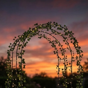 Rosenbogen Relaxdays, Metal, 240x140x110 cm, Negru, XXL - Img 5
