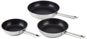 ROSLE ELEGANCE Set de tigai 3 buc Tigai universale de inalta calitate cu acoperire antiaderenta robusta ProPlex 20 cm 24 cm si 28 cm otel inoxidabil 1 - Img 1