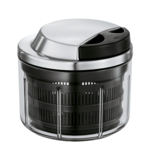 ROSLE Multi Cutter, tocator de inalta calitate pentru fructe si legume cu cutit foarte ascutit, otel inoxidabil 18/10, incl. cos pentru ierburi, insertie blender si capac de depozitare, 13 x 13 x 12 cm, argintiu - Img 3