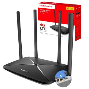 Router 4G Mercusys MB115-4G, viteza 150 Mbits, 4 porturi LAN, Plug and Play