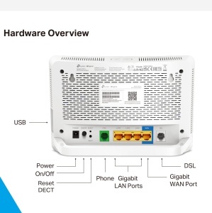 Router Wi-Fi 6 TP-Link VX231v, VDSL2 300 Mbits, 4 porturi Gigabit - Img 2