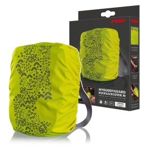 Rucsac cu husa de ploaie Reer MyBuddyGuard M, galben fluorescent, impermeabil - Img 1