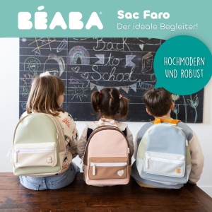 Rucsac pentru copii BEABA Faro, 7.5L, gri-verde, impermeabil - Img 2