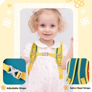 Rucsac pentru copii Cozary, rucsac pentru sporturi in aer liber impermeabil de 5 litri potrivit, rucsac confortabil pentru drumetii pentru copii, design respirabil, mini rucsac pentru copii de 1-3 ani, pentru scoala, calatorii, sport, portocaliu - Img 5