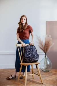 Rucsac pentru schimbat bebe BEABA Tokyo 21L, unisex, 9 compartimente, leopard - Img 6
