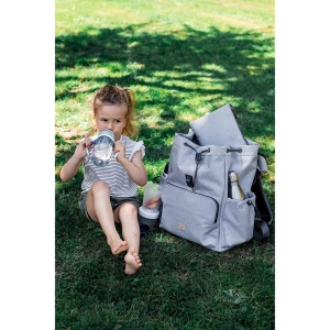 Rucsac pentru scutece Beaba Vancouver, capacitate 22 l, culoare gri deschis - Img 5