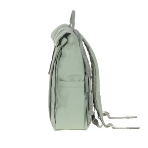 Rucsac pentru scutece pentru bebelusi LASSIG Rucsac pentru scutece Rucsac cu covoras de infasat, atasament pentru carucior, suport pentru sticle produs in mod durabil/GRE Rucsac Rolltop Up verde argintiu - Img 6
