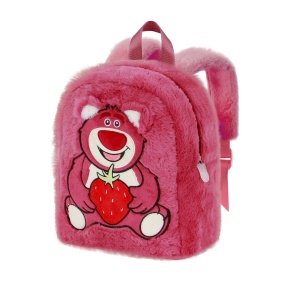 Rucsac Plush Disney Lotso, Culoare Rosa, Cu Fermoar si Bretele Ajustabile - Img 1