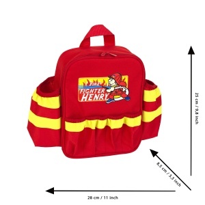 Rucsac Pompier Theo Klein 8900 cu Lanterna, Extinctor si Accesorii, Rosu - Img 6